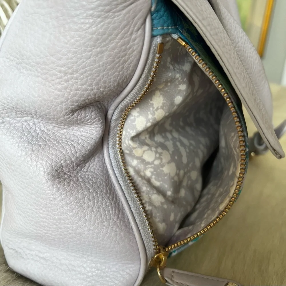 VERA BRADLEY Camofloral 2016 Sarah Shoulder Bag Genuine Leather Gray Blue Green